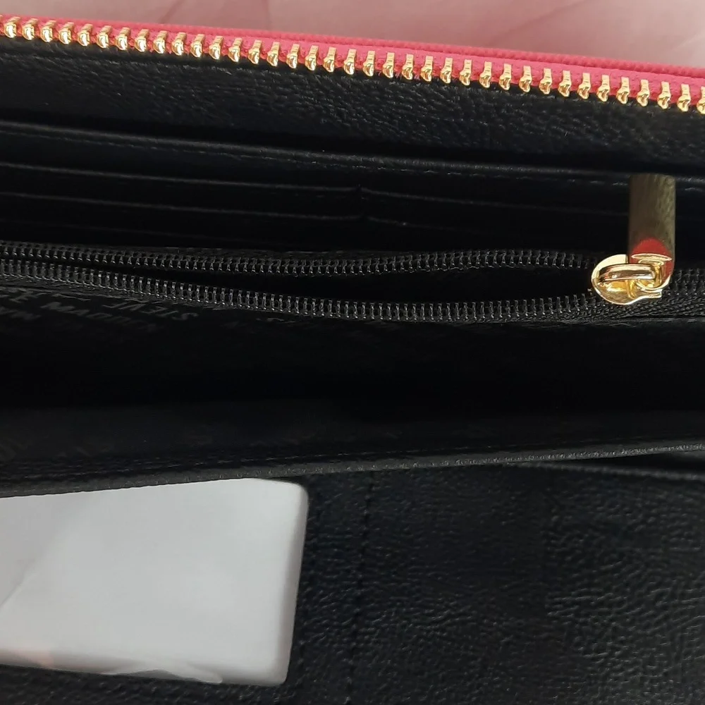 Steve Madden Zip Around Wallet Clutch Pink Flash Gold NEW with Tag - Picture 10 of 13